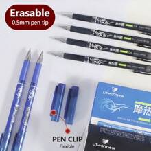 2pcs/4pcs/12pcs/24pcs/27pcs Erasable Ball Pens (Black/Red/Blue/Green Refills Available), 0.5mm Thermal Erasable Ink Pen, Durable & Easy To Correct, Keep Text Neat, Creative Student Stationery, Suitable For Note-Taking, Pricing, Highlighting Etc., Can Be Given As Learning Rewards, School Prizes To Students, Classmates, Teachers