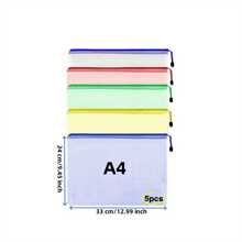 5/10 Stücke bunte PVC-Mesh-Reißverschlusstaschen, wasserdichte Dokumententaschen für Büro- und Schulbedarf, Klassenzimmer-Organizer, Brettspielaufbewahrung, Mehrgrößenauswahl, Taschen für Schulbedarf, Rückkehr zur Schule