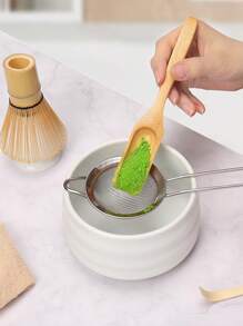 Set di 5 pezzi per preparare il Matcha - Ciotola per Matcha e frusta in bambù, colino per tè, cucchiaino, setaccio, supporto per frusta, kit di partenza perfetto per la cerimonia del tè Matcha (Verde) Back to School