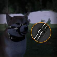Dog Muzzle With Collar, All-In-One Pet Muzzle Leash, Anti-Barking Dog Mouth Cover, Black