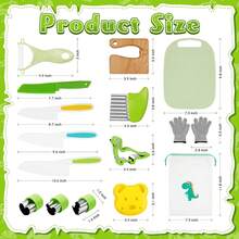 LIMIROLER 15Pcs Kids Knife Set For Real Cooking Montessori Kitchen Tools Kids Kitchen Knife Set Knife Cutting Board For Boys Girls Christmas Children's Day Birthday Gift - Multicolor - View 3