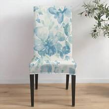 1 cái/2 cái/4 cái/6 cái/30 cái Vỏ bọc ghế co giãn in họa tiết sóng tươi mát mùa hè sáng tạo, Vỏ bọc ghế chống trượt có thể giặt được, Vỏ bọc chống bụi trang trí nhà cửa cho khách sạn, nhà hàng, phòng khách, v.v., mọi mùa - Nhiều màu - Xem 16