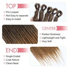 20 Stränge 24 Zoll synthetische Dreadlock Extensions Hippie-Stil einseitig gedreht Farbverlauf Blond 0,6 cm Breite Loc Extensions Reggae-Stil gehäkeltes Haar für Frauen, Halloween, Weihnachten