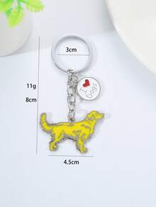 1pc Alloy Pet Dog Pendant Key Chains For Women Men Metal Car Keychain Key Ring Bag Charm Car Keyring Gifts - Multicolor - View 24