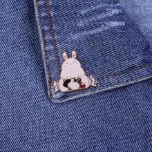 White Rabbit Toffee Candy Brooch Clothes Hat Badge - Multicolor - View 5