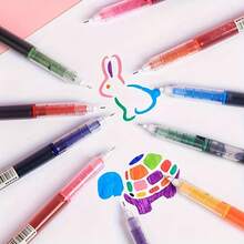 24pcs High Quality 0.5mm Needle Tip Color Gel Pen Straight Liquid Round Ballpoint Pen Stationery School Office Supplies - Nhiều màu - Xem 8