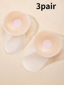 5 对女士可重复使用粘性硅胶乳房花瓣/乳头贴 - 米色 - 查看 12