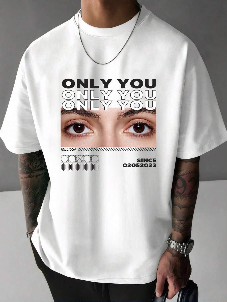 Customized Men's T-Shirt . Upload Your Favorite Characters From Movies, TV Shows, Cartoon Images, And Anime Ips To Create Personalized T-Shirts - White - View 1