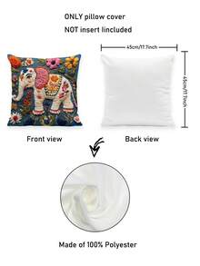 2 vỏ gối trang trí thêu hình voi cổ điển, chất liệu vải polyester, có khóa kéo, có thể giặt máy - Tuyệt vời cho ghế sofa, phòng ngủ và trang trí nhà cửa (Không kèm ruột gối), trang trí hình voi. - trắng - Xem 4