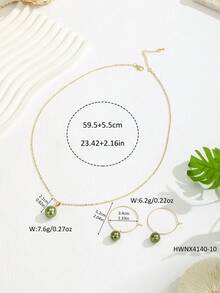 波西米亚夏威夷风格金属环、贝壳、珍珠耳环和项链套装，适合日常佩戴，母亲节礼物