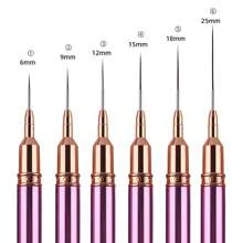 1pc Metal Handle French Stripe Liner Nylon Brush 3d Tips Manicure Ultra-Thin Line Drawing Pen Brushes Painting Nail Art Tools Christmas