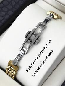 Pablo Raez 1 件 18K 金珠宝女士手表不锈钢金色顶级 AAA 品质夏季配饰复古女士手表奢华正装手表 IPS IPG 镀层优雅全新特别独特华丽设计石英手表时尚白色外壳表面 - 均碼 - 查看 9