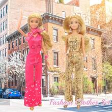 20件套11.81英寸/11.82英寸娃娃衣服套装，随机款式，包含3条连衣裙、2件上衣、2条裤子、10双鞋子、3个包包，是圣诞节、生日的绝佳礼物，不含娃娃。 - 彩色 - 查看 2