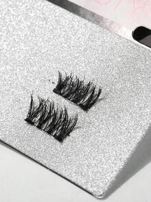 2对天然磁性睫毛套装，配有磁性夹子，外观自然，可重复使用，适合女性聚会或礼物，超轻睫毛套装 - 眼尾拉長款 - 查看 5