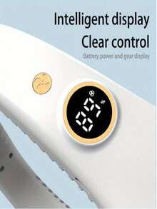 1 件挂颈风扇，USB 供电，5 档可调数字迷你便携式免提风扇 - 彩色 - 查看 8