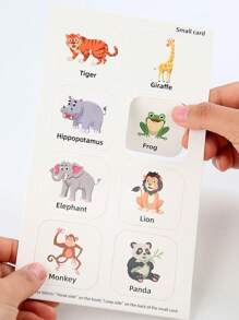 1 pieza Libro didáctico y cognitivo sin ruido para niños pequeños con pegatinas, libro de actividades Montessori, juguete educativo hecho a mano para preescolar, libro de juguete para aprender el alfabeto y reconocer animales