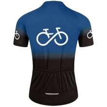 Men's Cycle Jersey Set Bicycle Bib Short Set 3D-Printed Gradient Royal Blue Pattern Sports Clothing Apparel Quick Dry Breathable Reflective Stripe 3 Rear Pockets Gel Pad