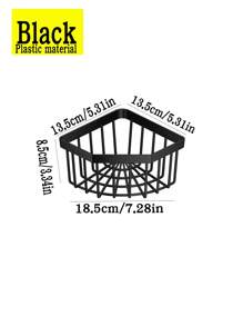 1 pezzo Portasponge per lavello senza foratura, a forma di triangolo, grigio/nero, cestino portaoggetti per angolo del lavello da cucina, mensola senza foratura per bagno, ideale per il ritorno a scuola
