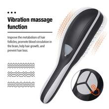 Multi-Function Massage Comb, Vibration Massage + Red And Blue Light Therapy + Nano Atomization Three-In-One, Micro-Current Head Meridian Massager, Anti-Hair Loss Therapy Device, Red And Blue Light Scalp Nourishing Instrument, Three-Speed Vibration, With USB Charging Cable - màu đen - Xem 4