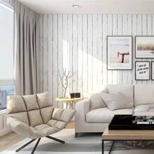 1pc Black And White Wood Grain Contact Paper, Peel And Stick Wallpaper, Vinyl Film, Self-Adhesive Removable Waterproof, Wood Texture Wallpaper For Wall, Countertop, Cabinet Decor