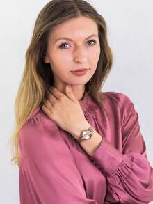 Anne Klein Women's Rose Gold Diamond-Accented Mesh Bracelet Watch, Elegant Female Quartz Watch For Casual Business Ladies Watch,AK/3002RGRG - Rose Gold - View 4