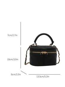 Lightweight Mini Chain Bag Quilted Handbag Bucket Bag Suitable For Young Girls, College Students And Office Workers - Black - View 3