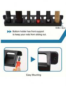 2pcs Wall Mount Fishing Rod Organizer - Heavy-Duty Steel Rack With Adjustable Vertical & Horizontal Slots, Anti-Rust Powder Coating - For Garage Tool Walls, Man Cave Storage, Boat Deck Organizing, Tackle Room Systems - Space-Saving Rod Holder - Angler's Gear Mount - Clutter-Free Pole Rack - Wall-Mounted Fishing Accessory - Garage Storage Solution