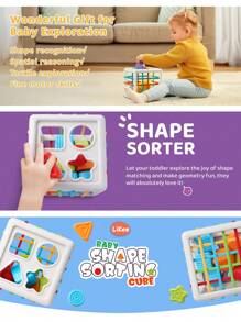 1 Pc Baby Stacking Toy, Color & Shape Learning, Hand Coordination Exercise, Grabbing Stimulation, Early Education Stacking Toy, Christmas & Halloween Gift, (Accessories Details, Textures & Colors Are Random)