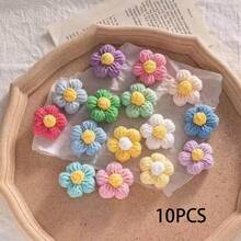 10/50/100 chiếc hoa trang trí móc thủ công, mềm mại, thích hợp để trang trí áo len, quần áo, phụ kiện tóc và đồ dùng may vá trang trí nhà cửa | Màu sắc ngẫu nhiên - Nhiều màu - Xem 11