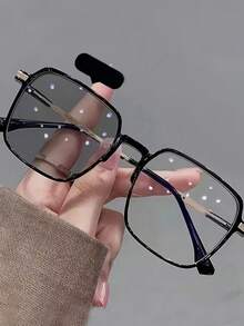 1副【8种颜色】男女通用超大光学镜架轻便眼镜，护目镜，超轻眼镜，办公电脑护目镜，透明眼镜配件，适合日常佩戴