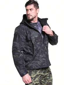 Military Soft Shell Tactical Jacket, Men's Waterproof Windproof Jackets, Men's Army Combat Hooded Coats - 彩色 - 查看 4