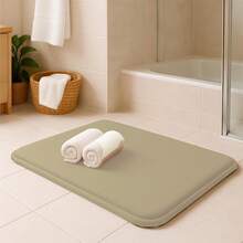 Bluelander Tapete de Baño Antiderrapante Foam, Espuma Viscoelástica Gruesa, Alfombrilla de Baño Antideslizante de Terciopelo, Absorbente y Suave para Todo Hogar (Beige, 1 Pieza) - Beis - Ver 11