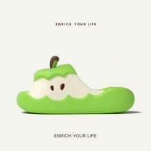 1 Pair Apple Design Slippers For Adults, Cute Indoor/Outdoor Anti-Slip Cartoon Slides, Summer 2025 New Arrival Back To School