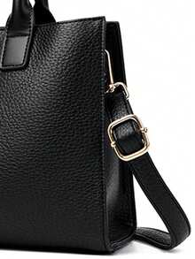 2025新款三层大容量女士手提包高品质软皮时尚奢华设计师女孩斜挎包钱包 - 黑色 - 查看 9