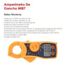 Combinación de pinza amperimétrica MT87 + bolígrafo de prueba de voltaje, utilizada para mantenimiento y reparación eléctrica, instalación eléctrica profesional, diagnóstico de sistemas eléctricos en automóviles y otras aplicaciones. - Amarillo - Ver 3