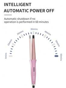 QHDJE 1pc QHDJE Adjustable Temperature Rotating Cord Constant Temperature Hair Styling Curling Iron 25-13mm Cone Barrel With 1 Pair Clips, 1 Pair Gloves Included