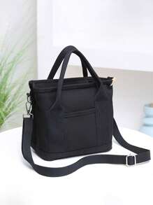 1PC Women's Personalized Ins Canvas Bag, Fashionable And Versatile Commuting Shoulder Bag For Work, Portable Multi-Pocket Storage Bag, Large-Capacity Student Book Handbag With College Style,All-Purpose,Large Capacity,Versatile,Multifunction,Colorful,Cute,Adorable,Contracted,Funny,Kawaii,Y2K,Minimalist,Commuting,Business Casual,Basics,Custom,Personalized,Unique,Customized,Ideal Gifts For Him,Ideal Gifts For Her,Her,Family,Friends,Girlfriend,For Anniversaries,For Birthdays,For Holiday/ Vacation,For Outdoors/Outings/Travel/Hiking/Stadium/Sports/Climbing,For Business/Commute/Work/Office