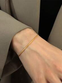 1 stuk Boho Elegante Slangenbot Ontwerp Eenvoudige Armband Dagelijks Draagbaar, Voor Koppels, Bruidsmeisjes, Moederdag, Dagelijks, Bruiloft, Strandvakantie, Ramadan