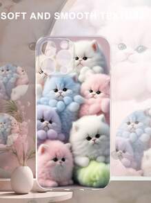 1 Stück buntes Cartoon Katzen Muster weiches transparentes Handyhülle, Schutzhülle kompatibel mit iPhone 16/15/14/13/12/11/Pro/ProMax/X/XXR/XLS/XXX/7/8/PLUS und Modellen, geeignet als Geburtstags-/Feiertagsgeschenk für Kollegen, Freunde, Familie, Paar