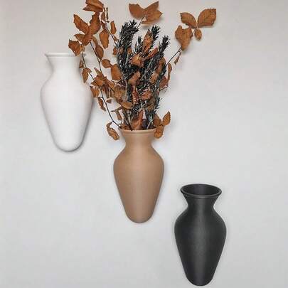 1个壁挂花瓶，INS风壁龛，极具吸引力的干花装饰。可用于展示干花/人造花。适用于客厅墙面装饰、卧室床头墙面装饰。干花装饰。