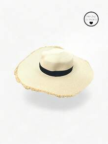 Contrast de culoare solidă Boho Casual Elegantă Pălărie de soare realizată manual, protecție UV, potrivită pentru primăvară, vară, toamnă - Bej - Vizualizare 1