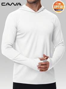 Cavva Men's Summer UPF 50+ Sun Protection Long Sleeve Shirt Quick-Dry Lightweight Breathable Soft Outdoor Hiking Running - White - View 6