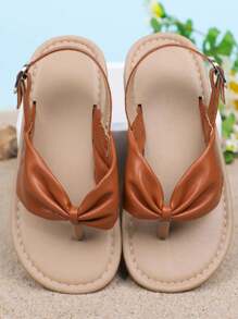 1 Pair Girls' Fashion Non-Slip Summer Slides, Comfortable Children Flat Sandals
