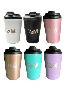1/2m Double Layer Stainless Steel Coffee Mug Cup Water Bottle Office Tumbler Car Cup, 350ml (12oz), 1 Piece Back To School