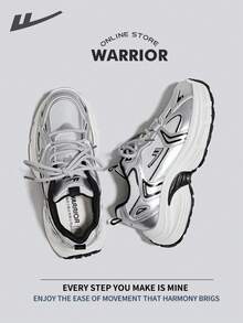 WARRIOR 女士时尚复古运动鞋，轻便透气跑步鞋，适合春夏穿着，简约休闲风格，四季皆宜，耐穿舒适，是全天训练和锻炼的理想之选，白色鞋款