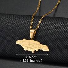 1 件尼日利亚加纳牙买加圭亚那地图城市名称不锈钢吊坠项链国家珠宝 - 彩色 - 查看 9