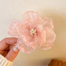 1 Stück exquisiter Blumen Seitenklemm Foto Requisit Haarclip, romantischer ästhetischer Stil Haaraccessoire für Mädchen, Pfingstrosen & Kamelien Design Haarklammer Haarspangen