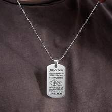 1件独特的纯不锈钢银色吊坠项链，送给母子增进感情的贴心礼物 - 銀色 - 查看 7