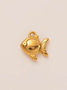 1Pc Beach Vacation Style Marine Creatures Series Mermaid Tail Goldfish Golden Dragon Fish Sea Turtle Conch Whale Octopus Crab Shaped Stainless Steel Material Pendant, DIY Necklace Bracelet Earrings Keychain Bag Chain Accessories, Electroplated 18K Gold, Waterproof And Sweat Proof, Women's Jewelry, Women's Accessories, Gifts For Wives, Mothers, Girlfriends
