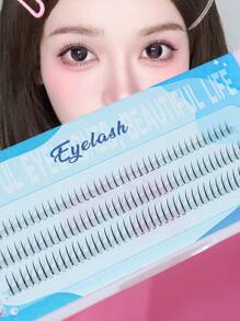 120pcs Single Cluster Volume Eyelash Extensions, Self-Adhesive Natural Look Lashes For Beginners